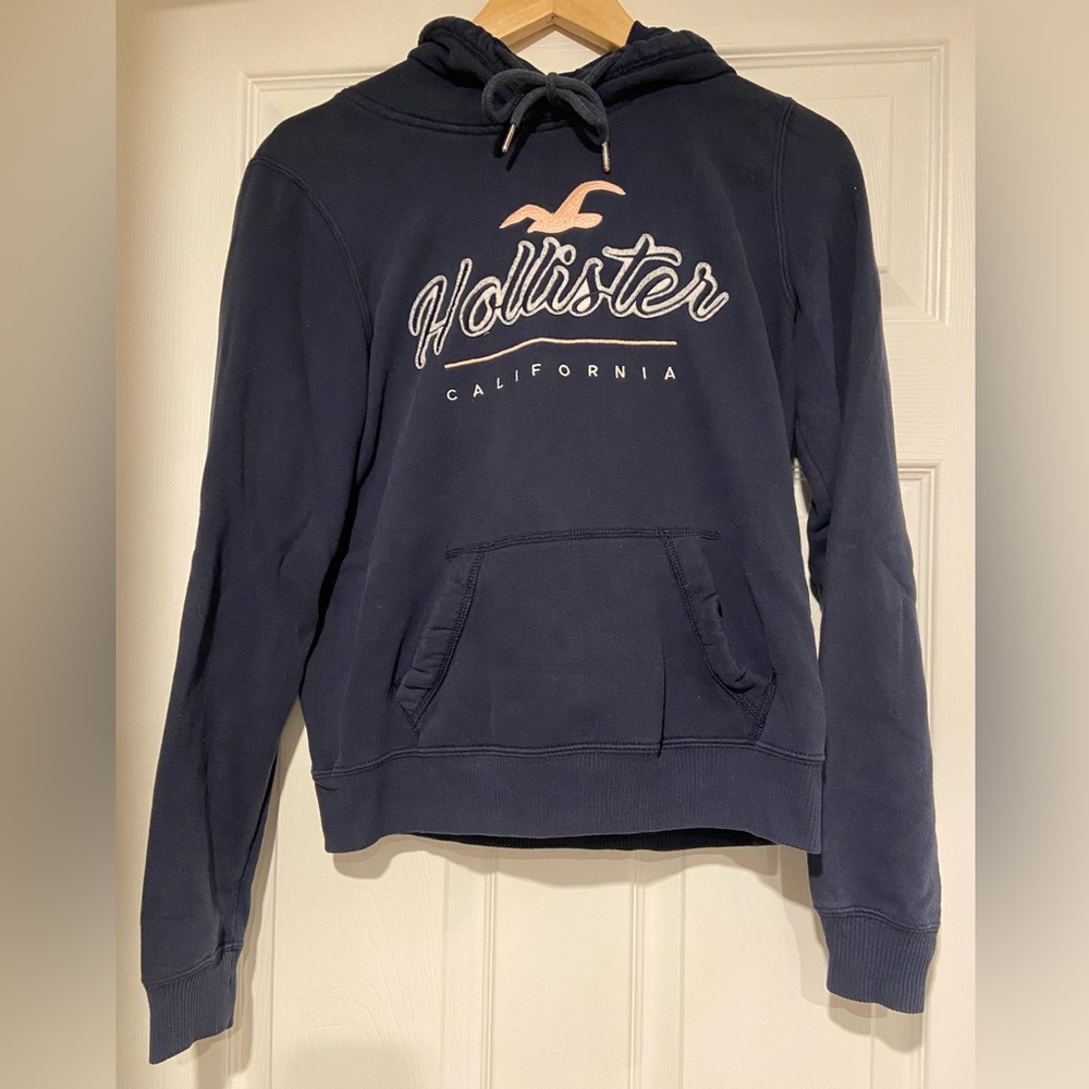 Hollister Pink Cursive Logo Hoodie